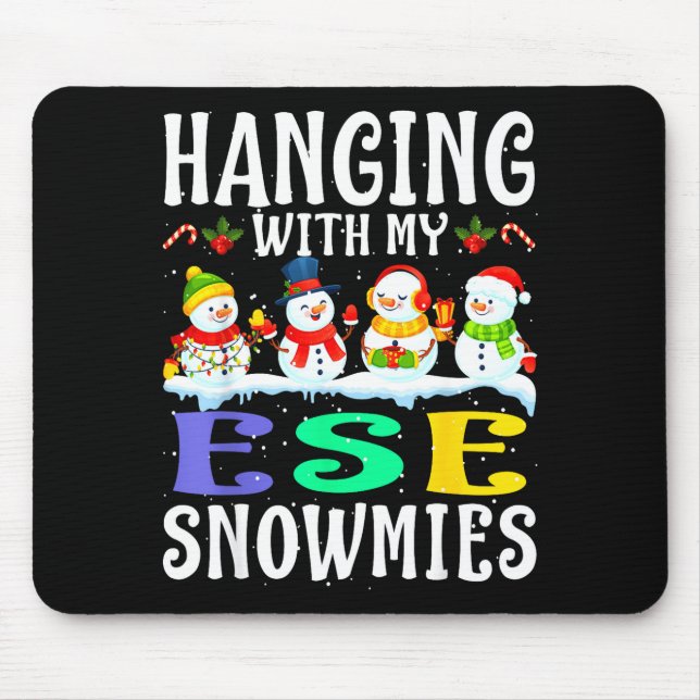 Mousepad Hanging With My Ese Snowmies Teacher Christmas Gif (Frente)