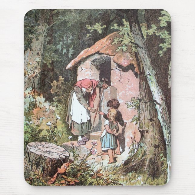 Mousepad Hansel e Gretel e a Bruxa à Porta (Frente)