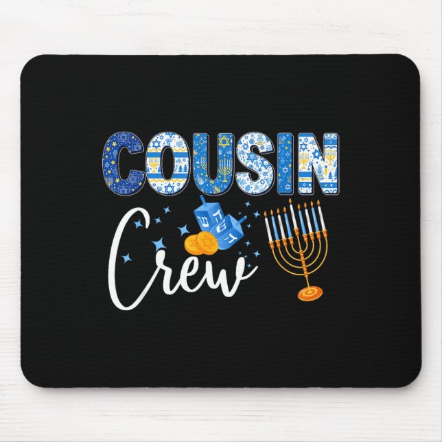 Mousepad Hanukkah Cousin Crew Matching Family Christmas Paj (Frente)