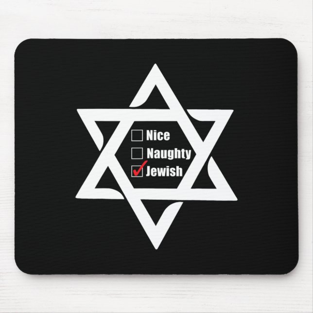 Mousepad Hanukkah Estrela De Natal De David Nice Naughn Jew (Frente)