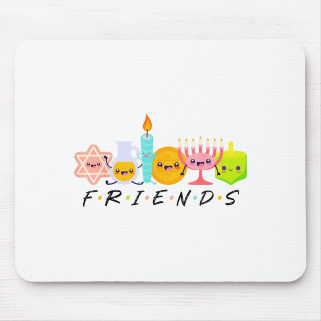 Mousepad Hanukkah Friends Menorah Traditional Jewish Dreide (Frente)