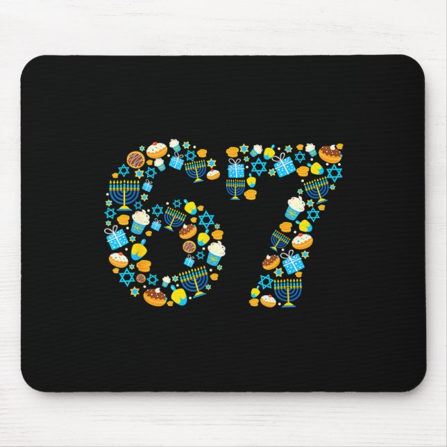 Mousepad Hanukkah Menorah Dreidel 67 Festive Chanukah Six S (Frente)