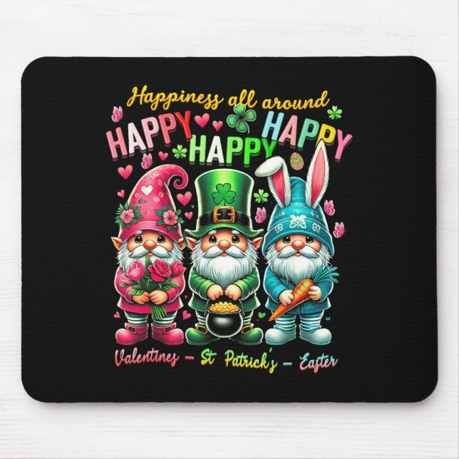 Mousepad Hapness Allaround Gnome Happy Valentine St Patrick (Frente)