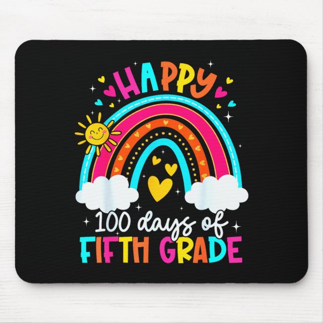 Mousepad Happy 100 Days Of 5th Grade Kids Teacher 100th Day (Frente)