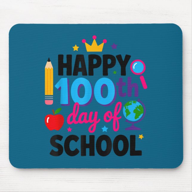 Mousepad Happy 100th Day Of School 100 Days Smarter Teacher (Frente)