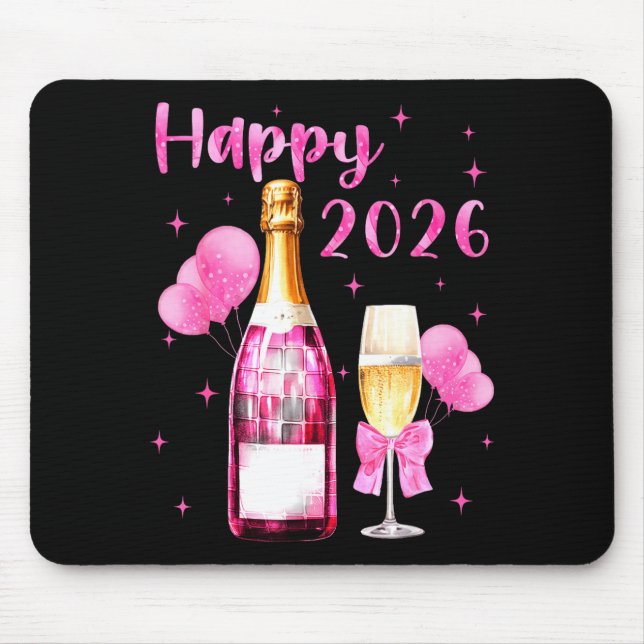 Mousepad Happy 2026 Cheers To A New Year 2026 Champagne Coq (Frente)