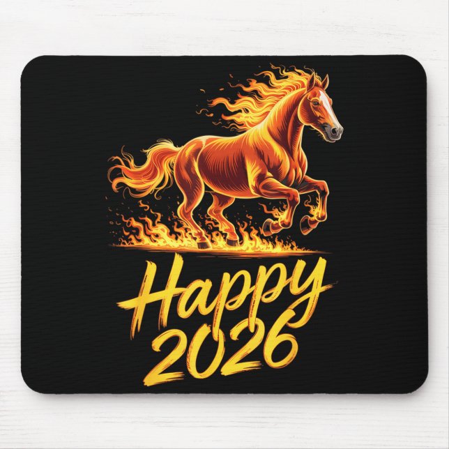 Mousepad Happy 2026 Year Of The Horse Chinese Zodiac New Ye (Frente)