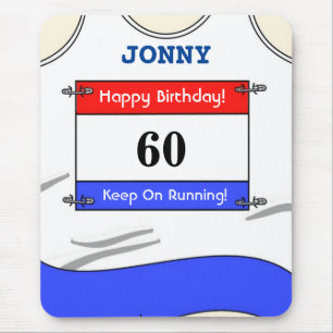 Mousepad Happy 60th Birthday Mouse Mat for a Runner