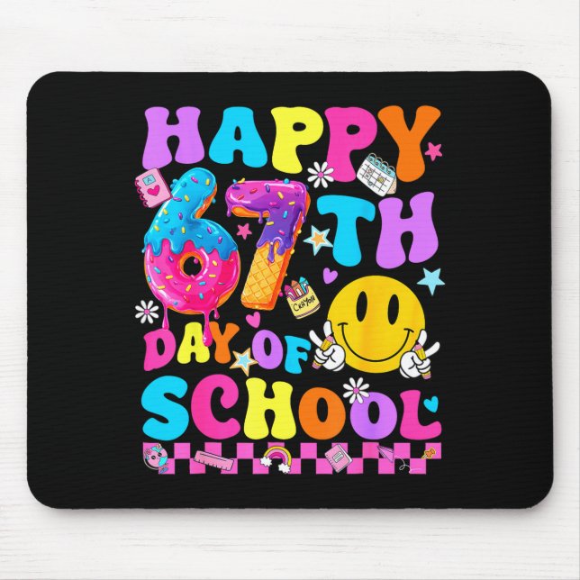 Mousepad Happy 67 Days Of School 67th Day Smarter Six Seven (Frente)