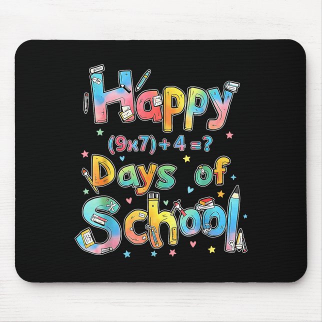 Mousepad Happy 67 Days Of School Math Equation Teacher Six  (Frente)