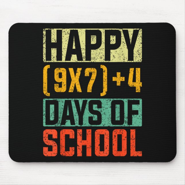 Mousepad Happy 67 Days Of School Math Teacher Students Six  (Frente)