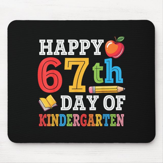 Mousepad Happy 67th Day Of Kindergarten Teacher Student 67  (Frente)