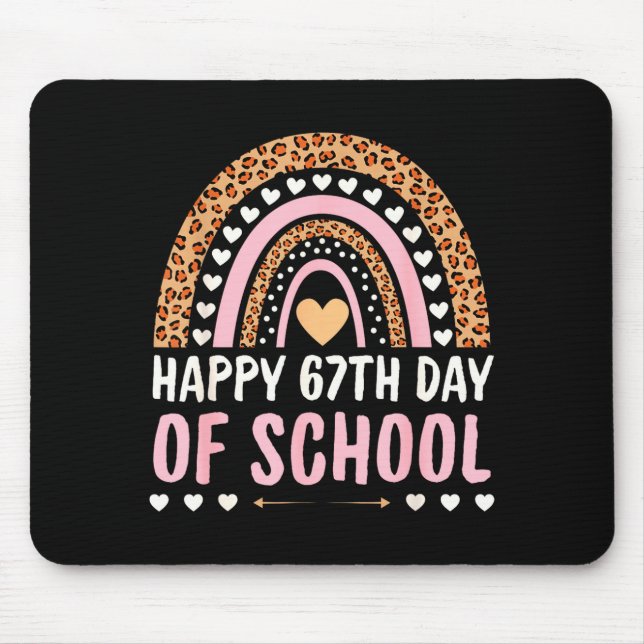 Mousepad Happy 67th Day Of School 67 Days Rainbow Teachers  (Frente)