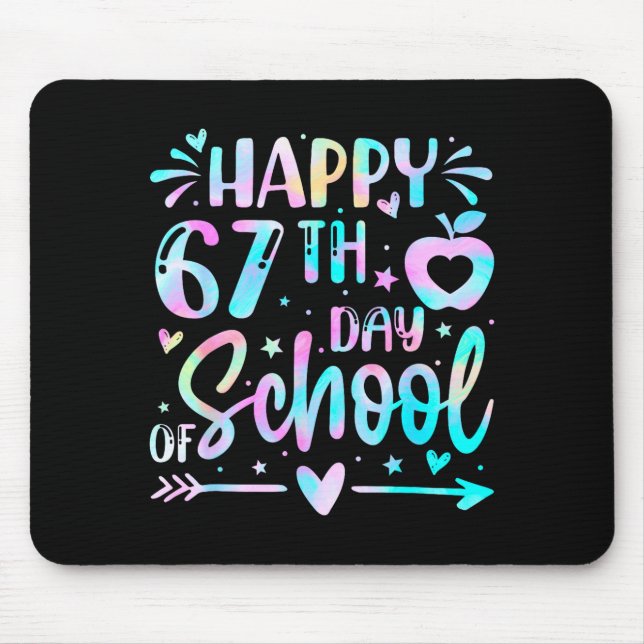 Mousepad Happy 67th Day Of School Tie Dye Rainbow 67 Days S (Frente)