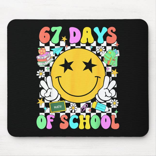 Mousepad Happy 67th Day Of School Vibes Smile Face 67 Days  (Frente)