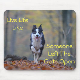 Mousepad Happy Border Collie cão correndo e brincando
