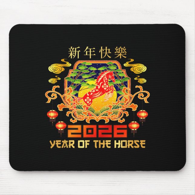 Mousepad Happy Chinese New Year 2026 Lunar New Year Of The  (Frente)