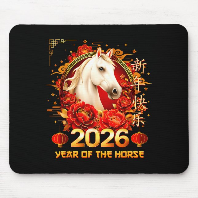 Mousepad Happy Chinese New Year Of The Horse 2026 Lunar New (Frente)