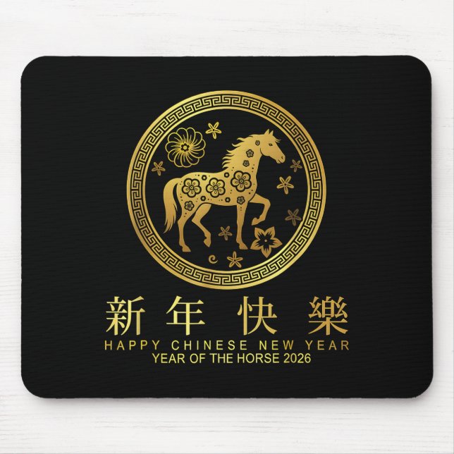 Mousepad Happy Chinese New Year Zodiac Horse  (Frente)