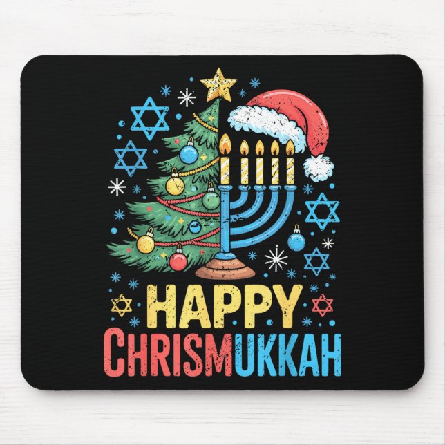 Mousepad Happy Chrismukkah Holiday Christmas And Hanukkah S (Frente)