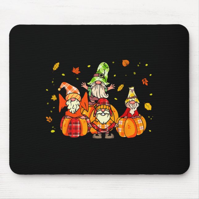 Mousepad Happy Fall Yall Shirt Buffalo Pumpkin Autumn Gnome (Frente)