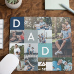 Mousepad Happy Fathers Day Dad Modern Multi Photo Grid<br><div class="desc">Send a beautiful personalized mouse pad to your dad that he'll cherish forever. Special personalized photo collage mouse pad to display 9 of your own special family photos and memories. Our design features a modern 9 photo collage grid design with "dad" letters displayed in the grid design.</div>
