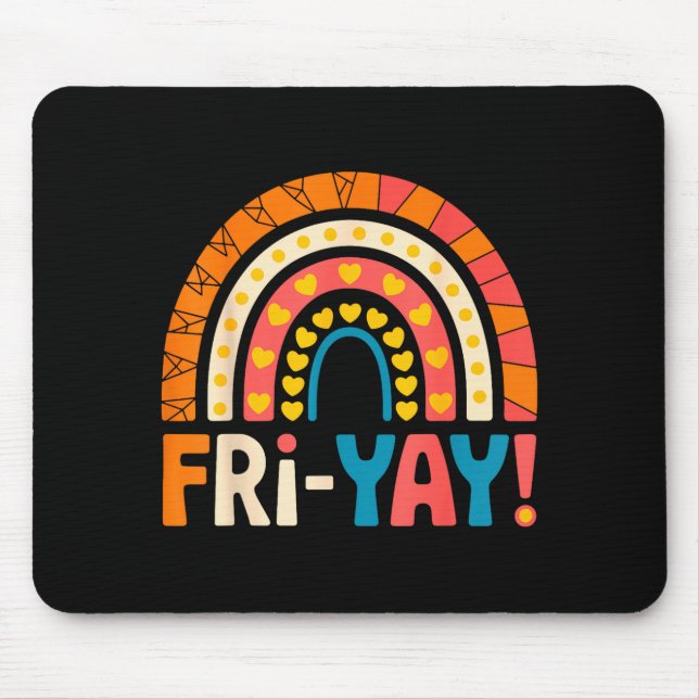 Mousepad Happy Friday Fri-yay Teacher School Meme  (Frente)