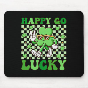 Mousepad Happy Go Lucky Shamrock Irish Dia de São Patrício