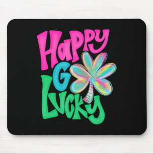 Mousepad Happy Go Lucky Tie Dye Shamrock Dia de São Patríci