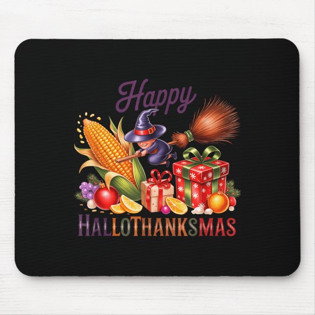 Mousepad Happy Hallothankmas Witch Cornucoa  (Frente)