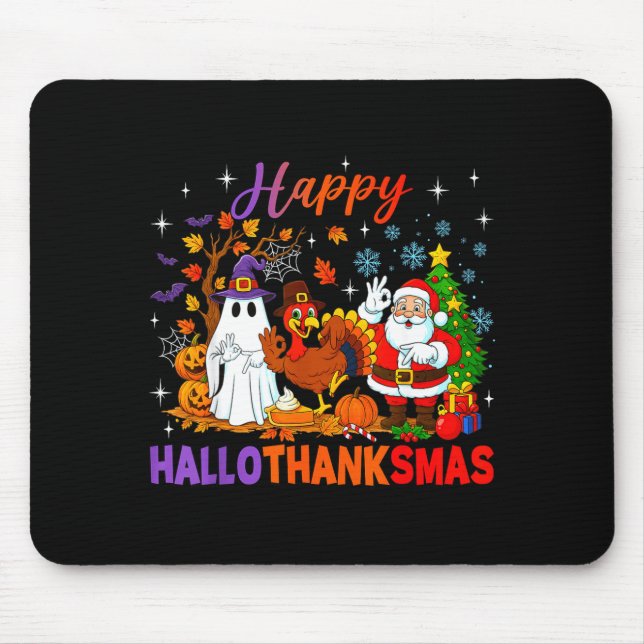 Mousepad Happy Hallothanksmas Halloween Thanksgiving 67 Chr (Frente)