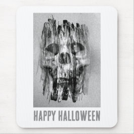 Mousepad Happy Halloween. Distressed skull