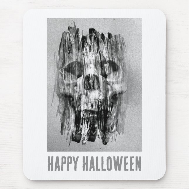 Mousepad Happy Halloween. Distressed skull (Frente)
