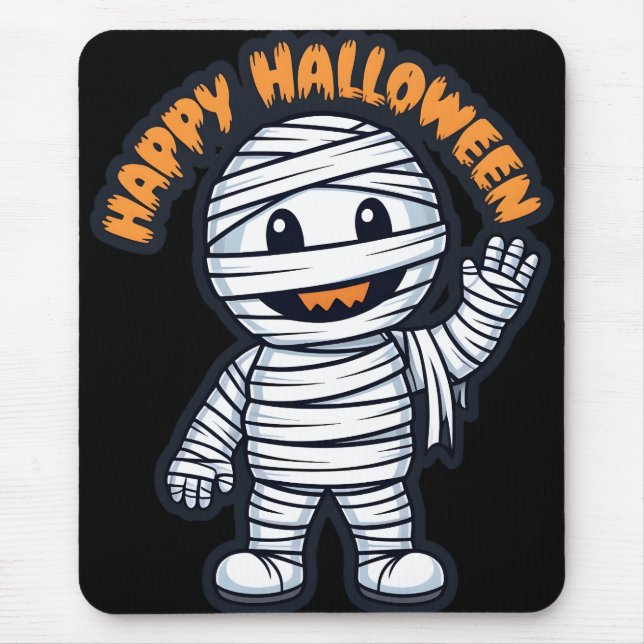 Mousepad Happy Halloween momie sympathique (Frente)