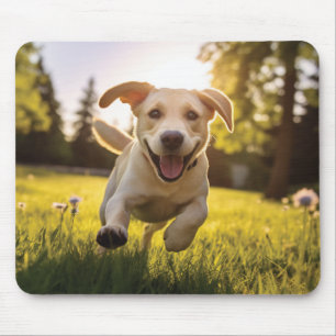 Mousepad Happy Labrador Puppy em execução