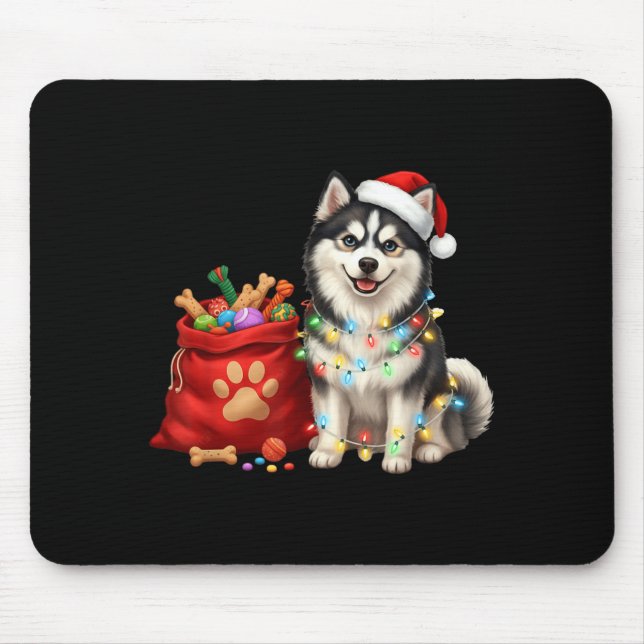 Mousepad Happy Msky Christmas Lights Dog Mom Msky  (Frente)