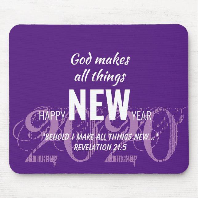 Mousepad HAPPY NEW YEAR 2020 Customized Scripture PURPLE (Frente)