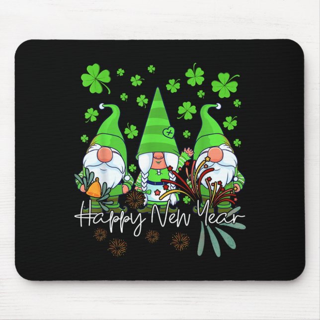 Mousepad Happy New Year 2023 Gnomes Irish Patrick Day Famil (Frente)