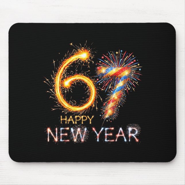 Mousepad Happy New Year 2026 67th Bday Fireworks Number 67  (Frente)