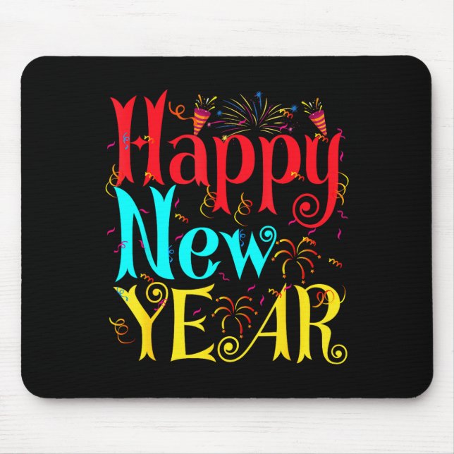 Mousepad Happy New Year 2026 And Merry Christmas New Year E (Frente)