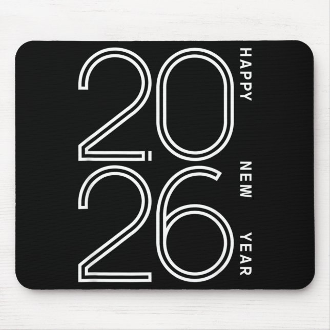 Mousepad Happy New Year 2026 Celebration Eve Party Men Wome (Frente)