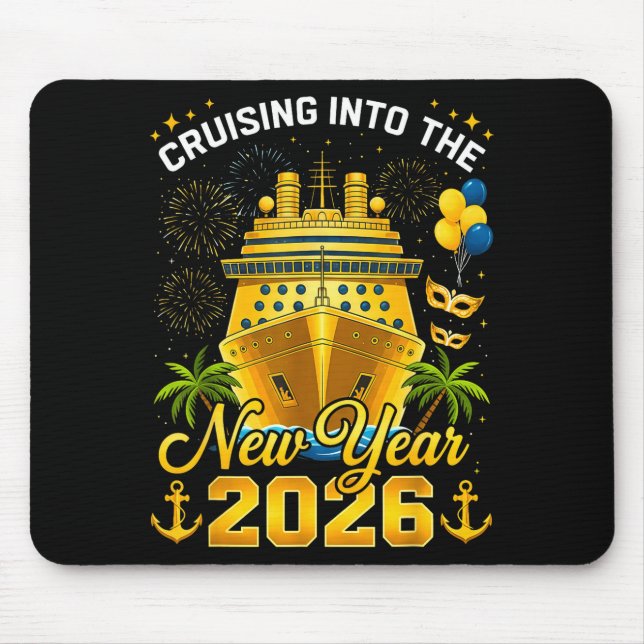 Mousepad Happy New Year 2026 Cruising Into The New Year 202 (Frente)