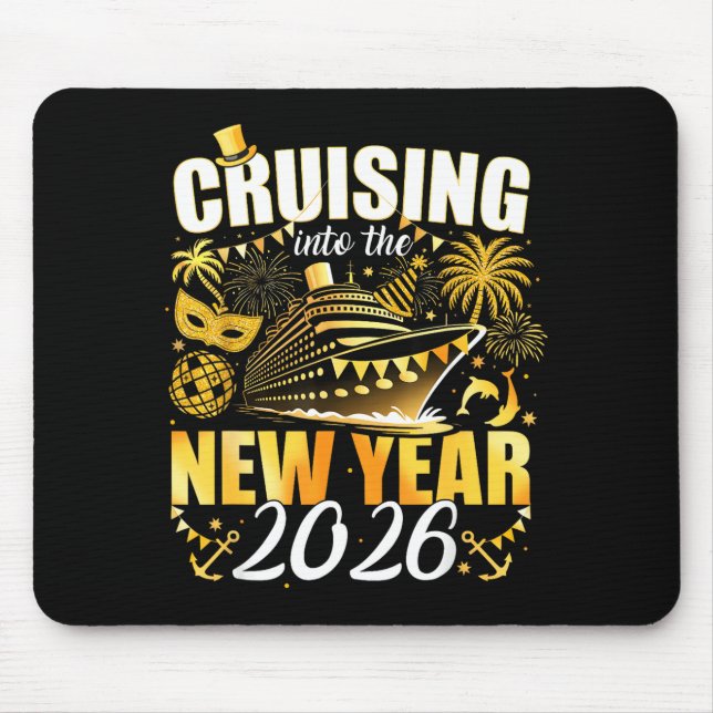Mousepad Happy New Year 2026 Cruising Into The New Year 202 (Frente)