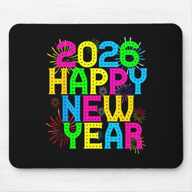Mousepad Happy New Year 2026 Family Celebration New Years E (Frente)