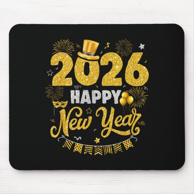 Mousepad Happy New Year 2026 Fireworks New Years Eve Party  (Frente)