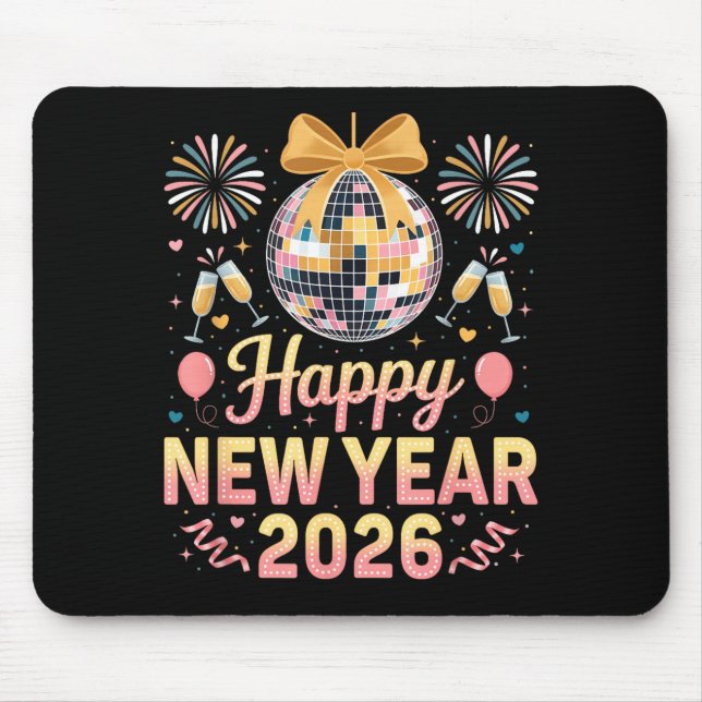 Mousepad Happy New Year 2026 Fireworks New Year's Eve Party (Frente)