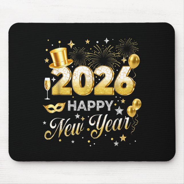 Mousepad Happy New Year 2026 Funny New Years Eve Party Men  (Frente)