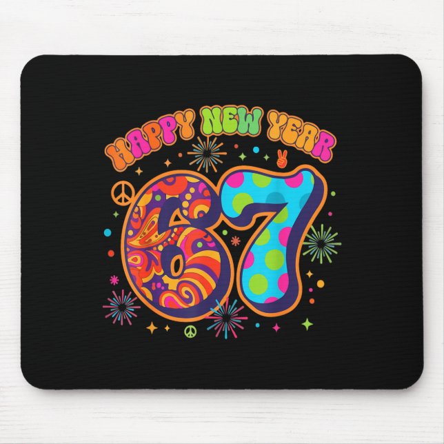 Mousepad Happy New Year 2026 Gen Alpha 67 Meme Brain Rot Vi (Frente)