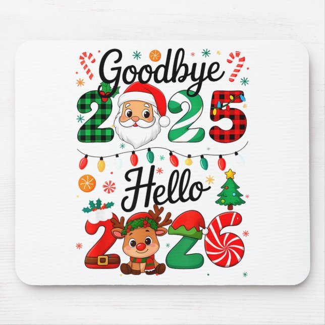 Mousepad Happy New Year 2026 Goodbye 2025 Hello 2026  (Frente)