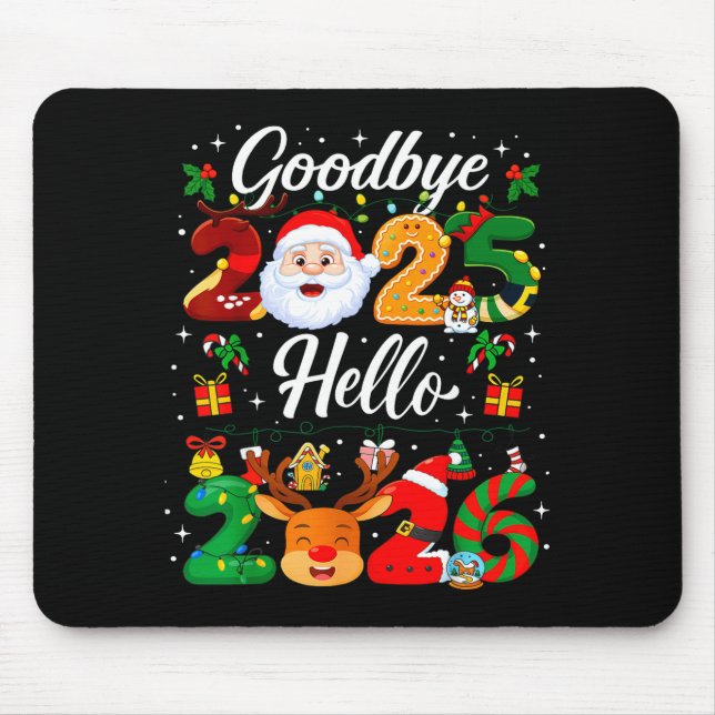 Mousepad Happy New Year 2026 Goodbye 2025 Hello 2026  (Frente)